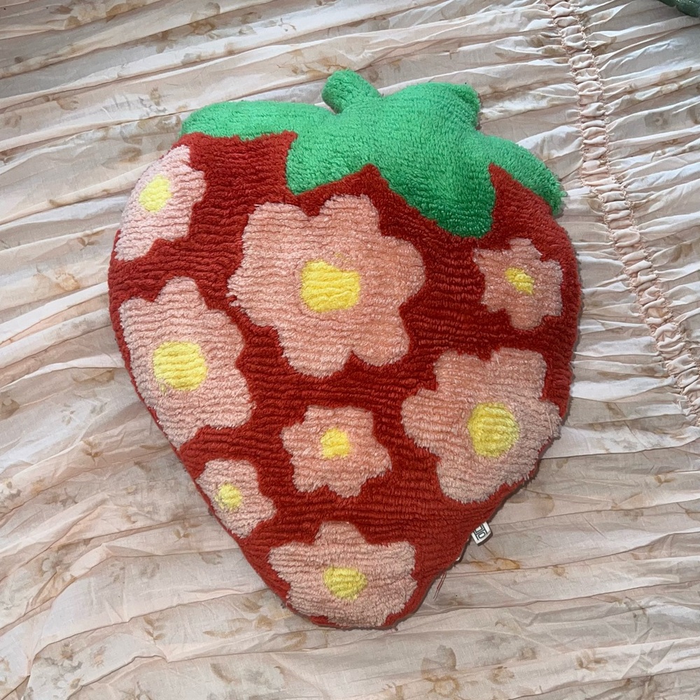 Urban Outfitters Shaped Strawberry Throw Pillow